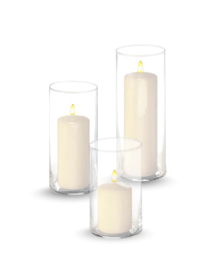 LED Pillar Candle Rental - Set of 3